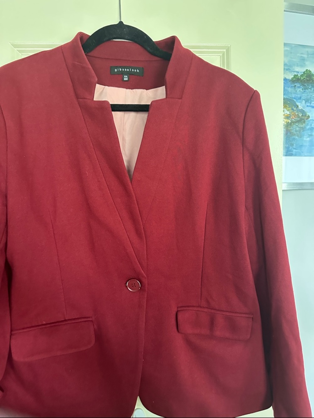 Gibsonlook Women's Red Single-Button Blazer